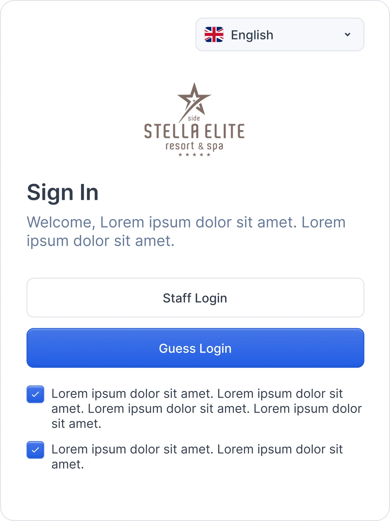sign in options