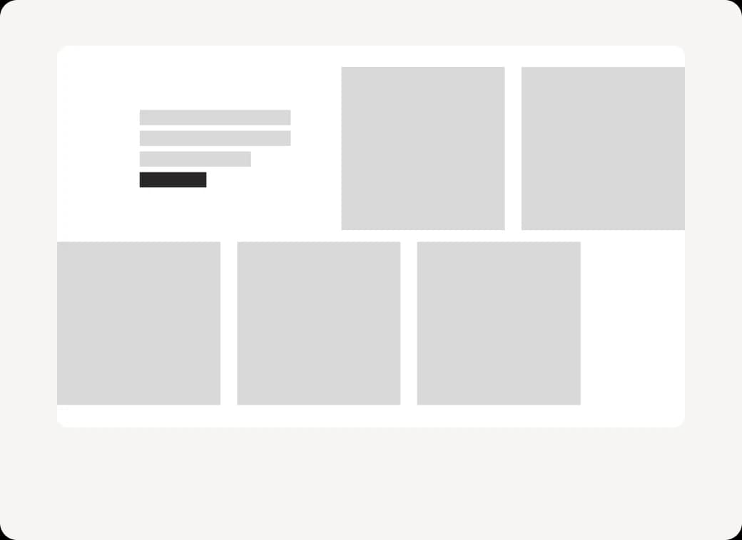 Low-fidelity wireframe of the home page