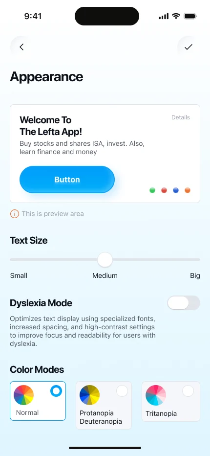 Normal: The preview at the top changes live, so users see the result before they leave the page.